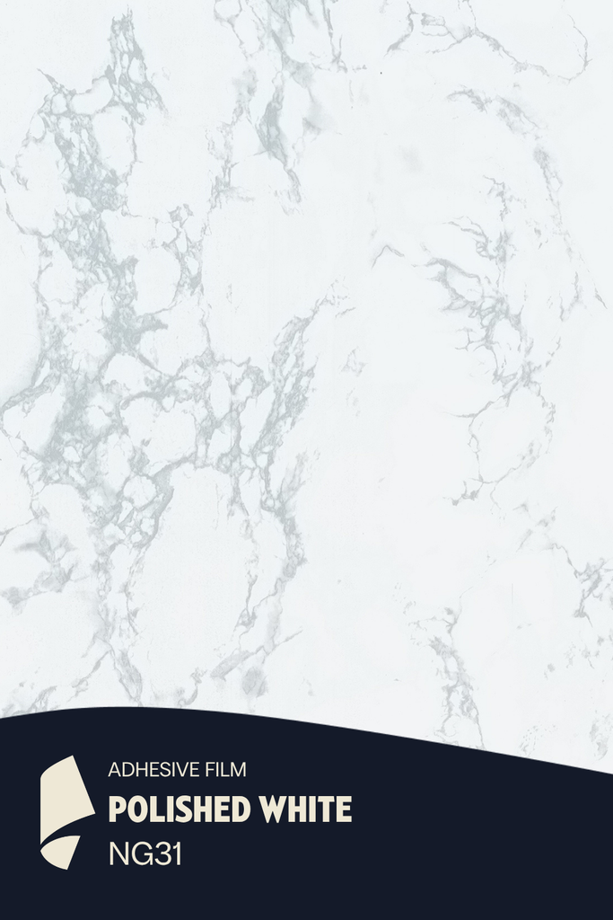 [NG31/ML] Film Adhésif Marbre Polished White CoverStyl NG31/LV (Au mètre linaire soit 1,22m² par ml)