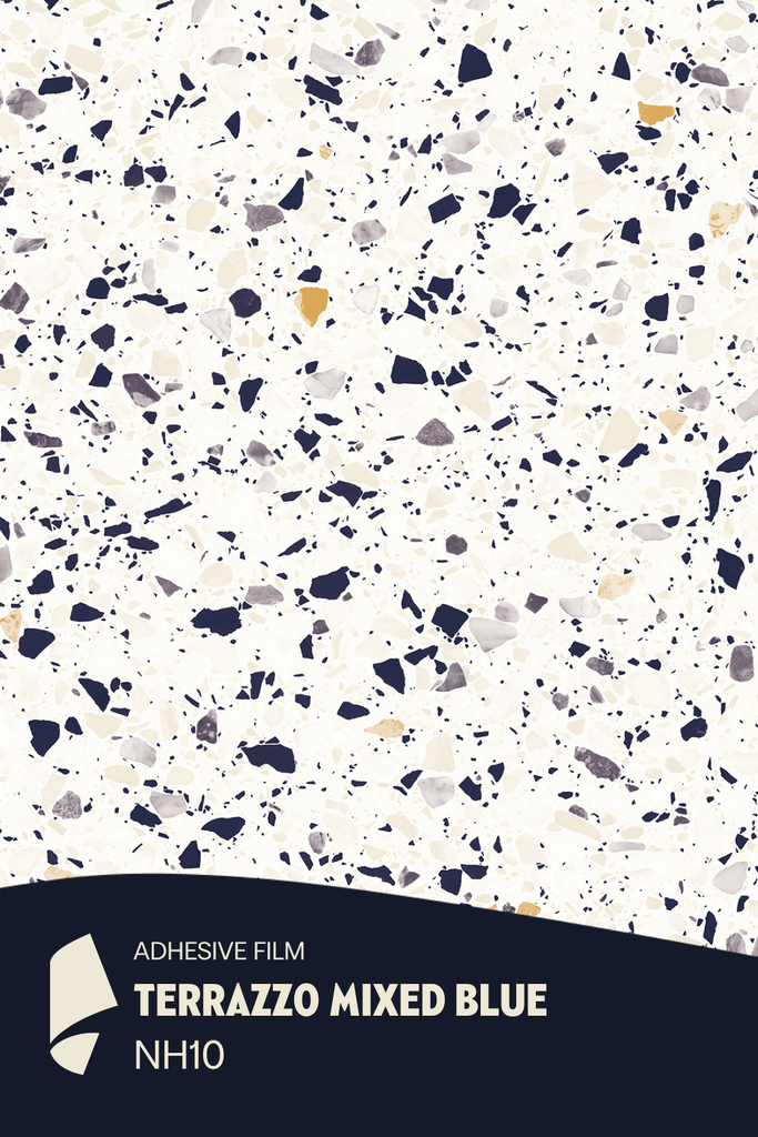 [NH10/ML] Film Adhésif Terrazzo Mixed Blue CoverStyl NH10/LV (Au mètre linaire soit 1,22m² par ml)
