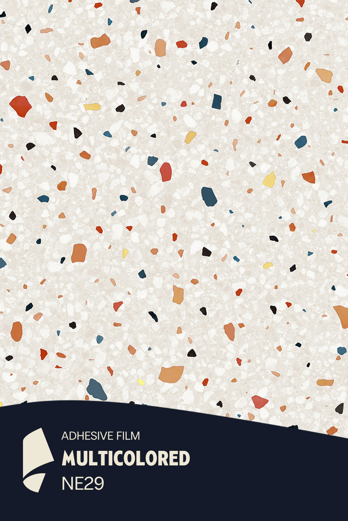 [NE29/ML] Film Adhésif Terrazzo Multicolored CoverStyl NE29/LV (Au mètre linaire soit 1,22m² par ml)