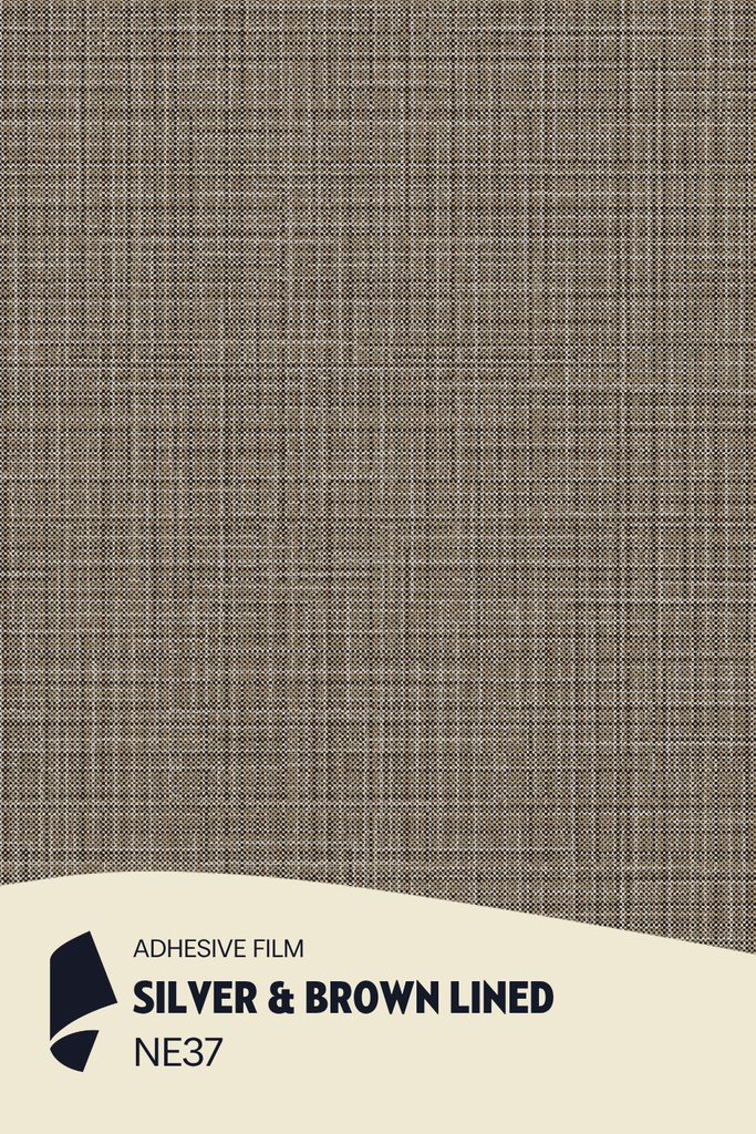 [NE37/ML] Film Adhésif Textile Naturel Silver & Brown Lined CoverStyl NE37/LV (Au mètre linaire soit 1,22m² par ml)