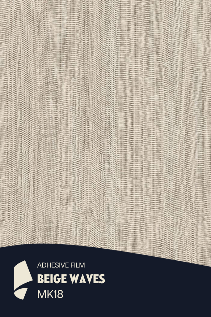 [MK18/ML] Film Adhésif Textile Naturel Beige Waves CoverStyl MK18/LV (Au mètre linaire soit 1,22m² par ml)