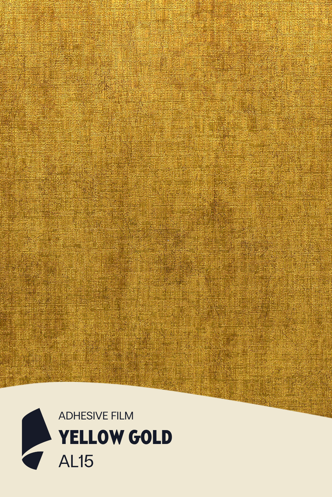 [AL15/ML] Film Adhésif Textile Métallique Yellow Gold CoverStyl AL15/PL/LV (Au mètre linaire soit 1,22m² par ml)