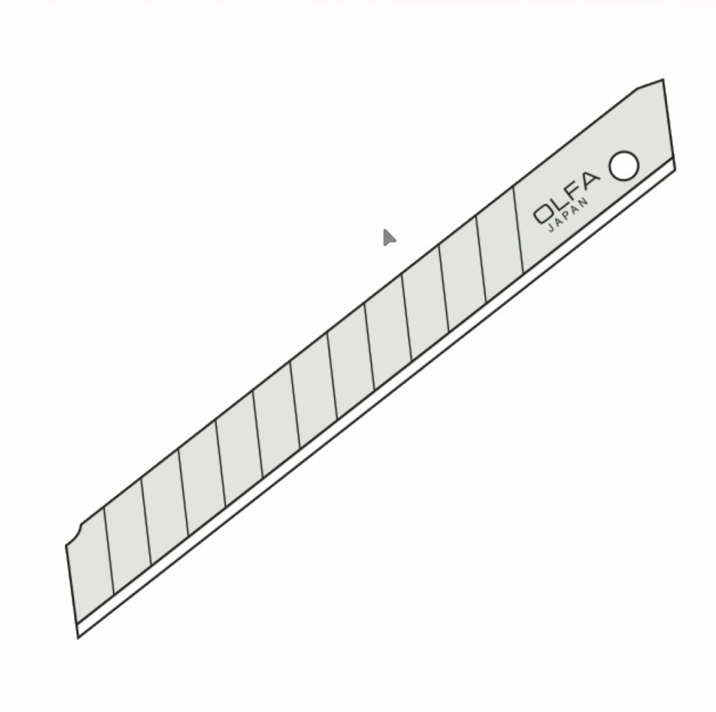 Lames de cutter de 9mm sécable OLFA acier inoxydable 45° 120-AB-10S/50S