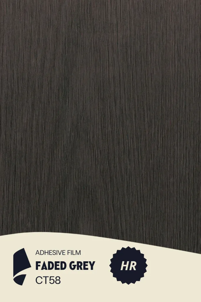 [HR-CT58/ML] Film Adhésif Haute Résistance Bois Foncé Faded Grey CoverStyl HR-CT58/LV (Au mètre linaire soit 1,22m² par ml)