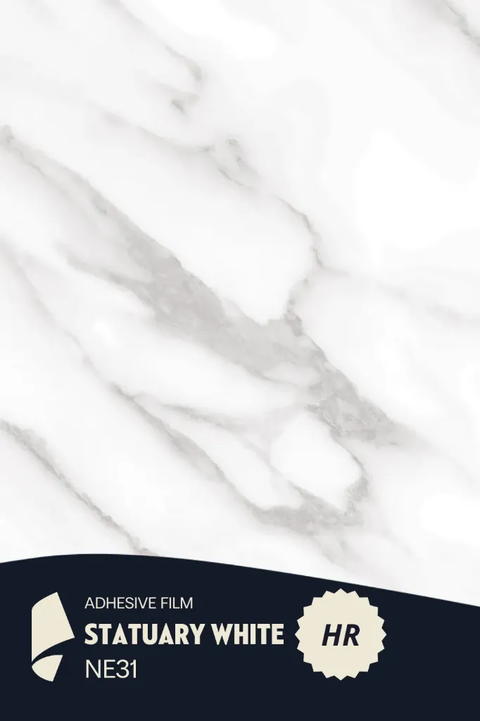 [HR-NE31/ML] Film Adhésif Haute Résistance Marbre Statuary White CoverStyl HR-NE31/LV (Au mètre linaire soit 1,22m² par ml)