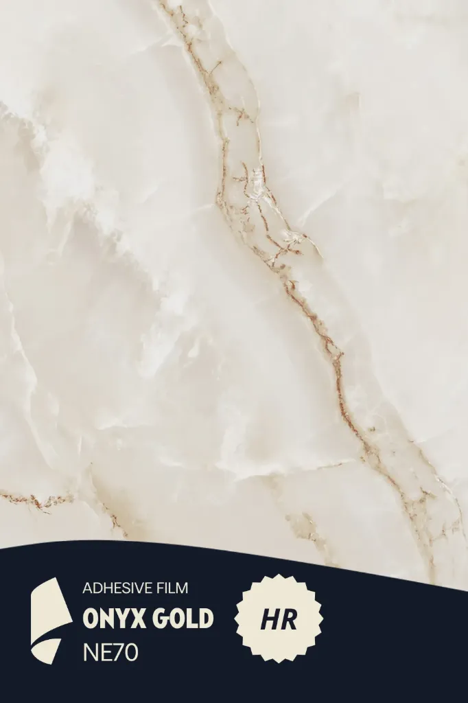 [HR-NE70/ML] Film Adhésif Haute Résistance Marbre Onyx Gold CoverStyl HR-NE70/LV (Au mètre linaire soit 1,22m² par ml)